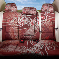 Aotearoa Maori Koru Curves Back Car Seat Cover Silver Ferns - Crimson Red