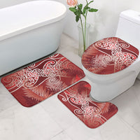 Aotearoa Maori Koru Curves Bathroom Set Silver Ferns - Crimson Red