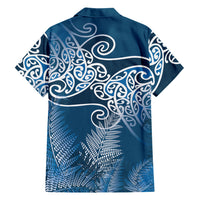 Aotearoa Maori Koru Curves Hawaiian Shirt Silver Ferns - Navy Blue LT7 - Polynesian Pride