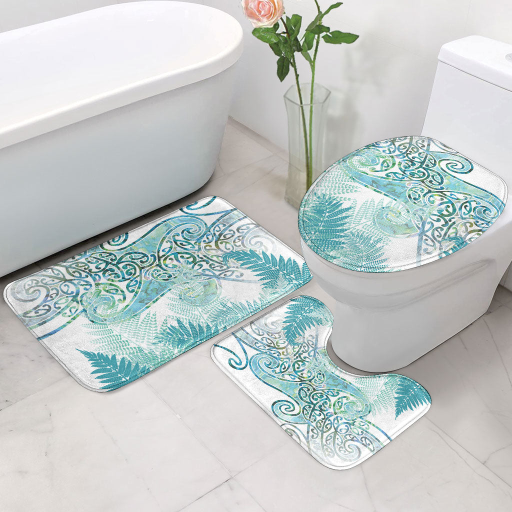 Aotearoa Maori Koru Curves Bathroom Set Mossy Paua Shell