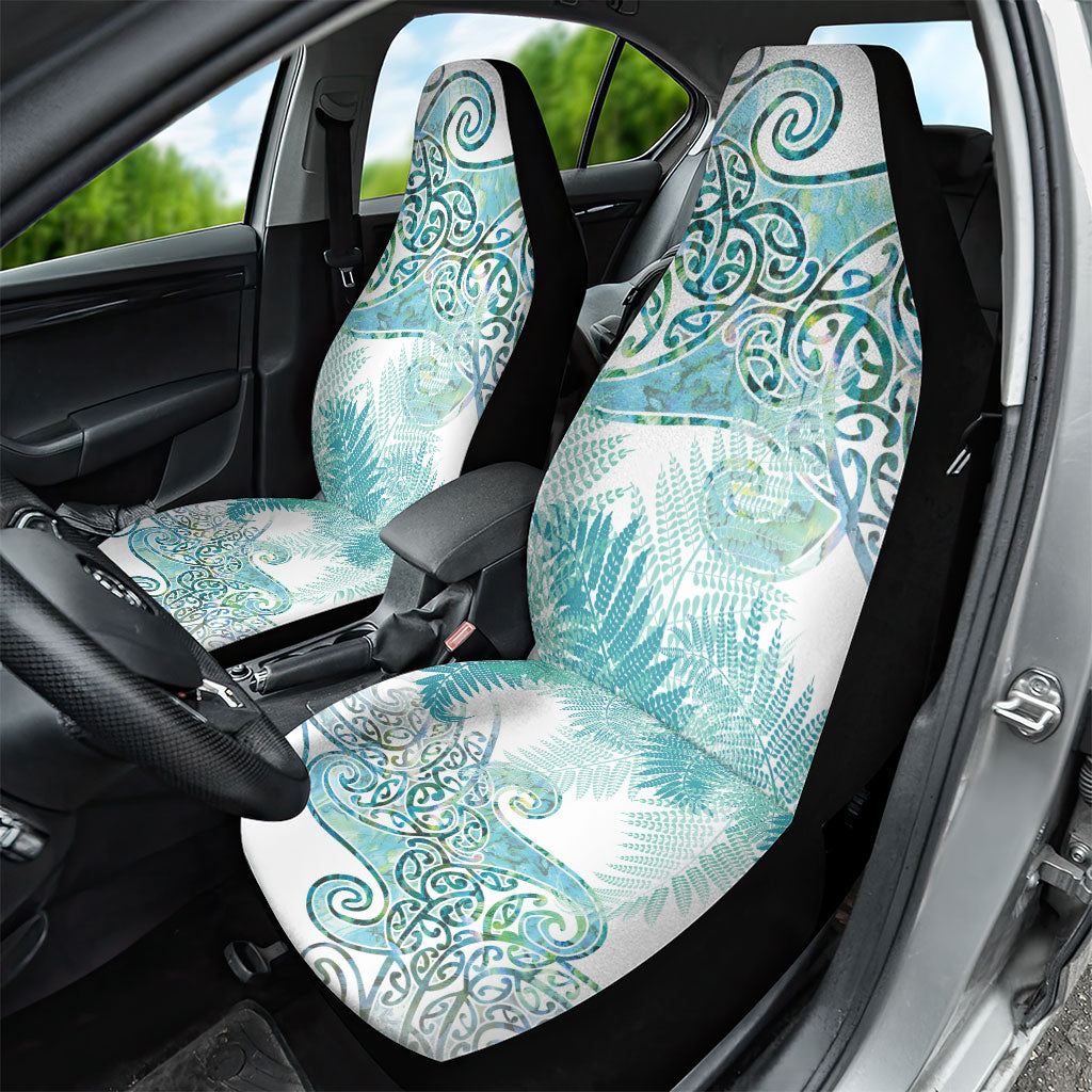 Aotearoa Maori Koru Curves Car Seat Cover Mossy Paua Shell LT7 - Polynesian Pride