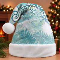 Aotearoa Maori Koru Curves Christmas Santa Hat Mossy Paua Shell LT7 Without Fur Green - Polynesian Pride