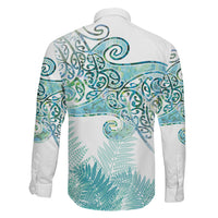 Aotearoa Maori Koru Curves Family Matching Off The Shoulder Long Sleeve Dress and Hawaiian Shirt Mossy Paua Shell