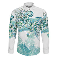 Aotearoa Maori Koru Curves Family Matching Short Sleeve Bodycon Dress and Hawaiian Shirt Mossy Paua Shell