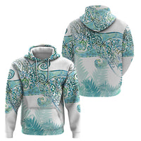 Aotearoa Maori Koru Curves Hoodie Mossy Paua Shell LT7 - Polynesian Pride