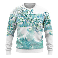Aotearoa Maori Koru Curves Ugly Christmas Sweater Mossy Paua Shell LT7 - Polynesian Pride
