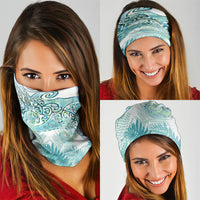 Aotearoa Maori Koru Curves Neck Gaiter Mossy Paua Shell