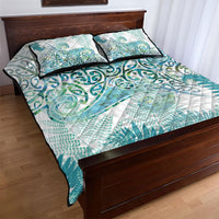 Aotearoa Maori Koru Curves Quilt Bed Set Mossy Paua Shell LT7 - Polynesian Pride