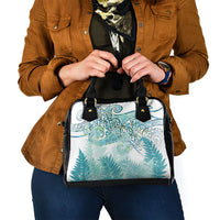 Aotearoa Maori Koru Curves Shoulder Handbag Mossy Paua Shell LT7 - Polynesian Pride