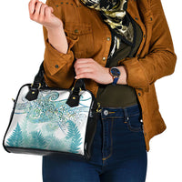 Aotearoa Maori Koru Curves Shoulder Handbag Mossy Paua Shell LT7 - Polynesian Pride