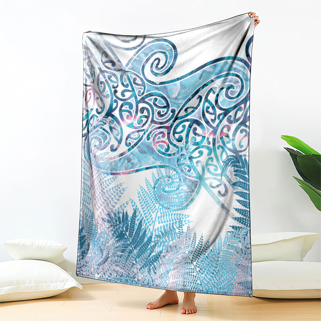 Aotearoa Maori Koru Curves Blanket Aqua Paua Shell LT7 - Polynesian Pride