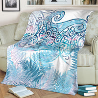 Aotearoa Maori Koru Curves Blanket Aqua Paua Shell LT7 - Polynesian Pride