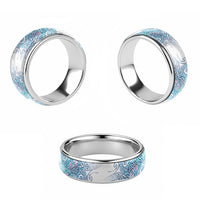 Aotearoa Maori Koru Curves Classic Ring Aqua Paua Shell LT7 - Polynesian Pride