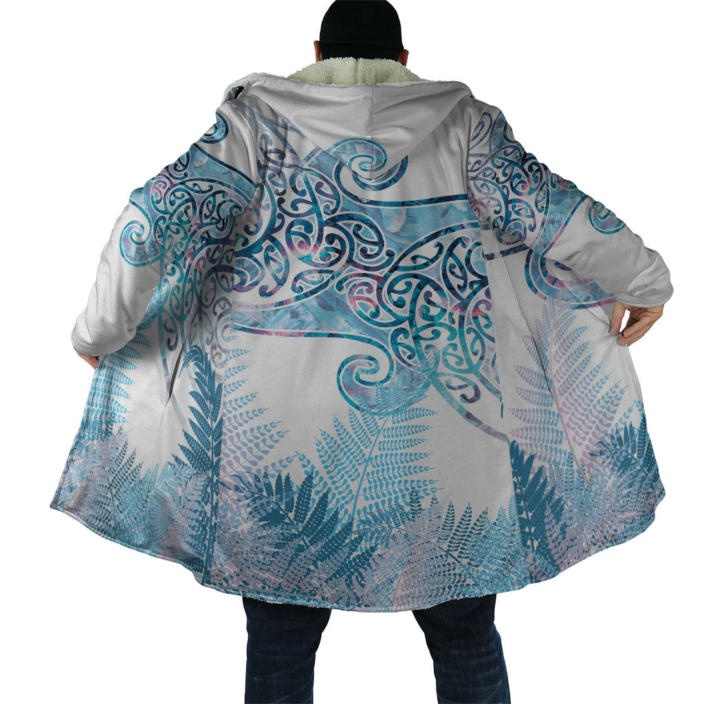 Aotearoa Maori Koru Curves Cloak Aqua Paua Shell LT7 - Polynesian Pride