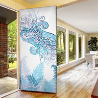 Aotearoa Maori Koru Curves Door Cover Aqua Paua Shell LT7 - Polynesian Pride