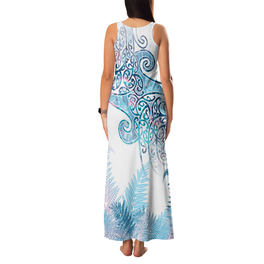 Aotearoa Maori Koru Curves Family Matching Tank Maxi Dress and Hawaiian Shirt Aqua Paua Shell LT7 - Polynesian Pride