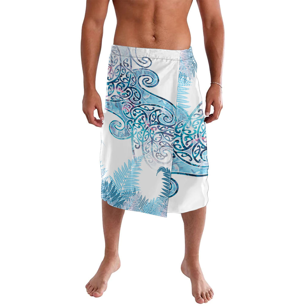 Aotearoa Maori Koru Curves Lavalava Aqua Paua Shell