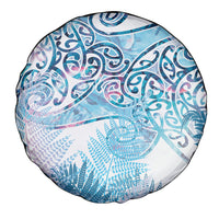 Aotearoa Maori Koru Curves Spare Tire Cover Aqua Paua Shell LT7 - Polynesian Pride