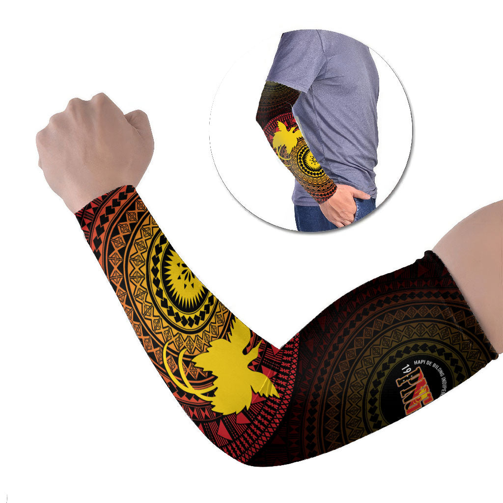 Papua New Guinea Independence Personalized Arm Sleeves Tapa Circle