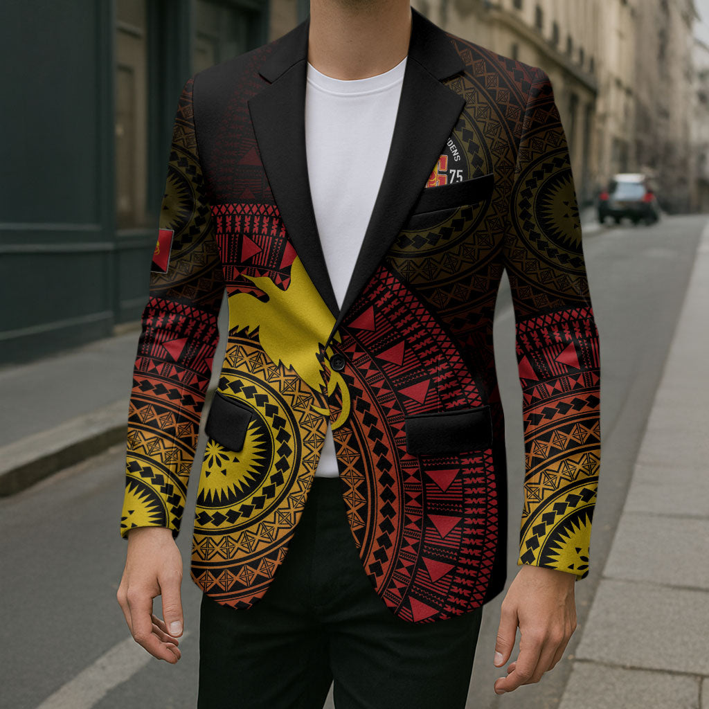 Papua New Guinea Independence Personalized Blazer Tapa Circle