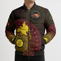Papua New Guinea Independence Personalized Bomber Puffer Jacket Tapa Circle