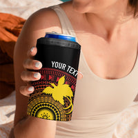 Papua New Guinea Independence Personalized 4 in 1 Can Cooler Tumbler Tapa Circle