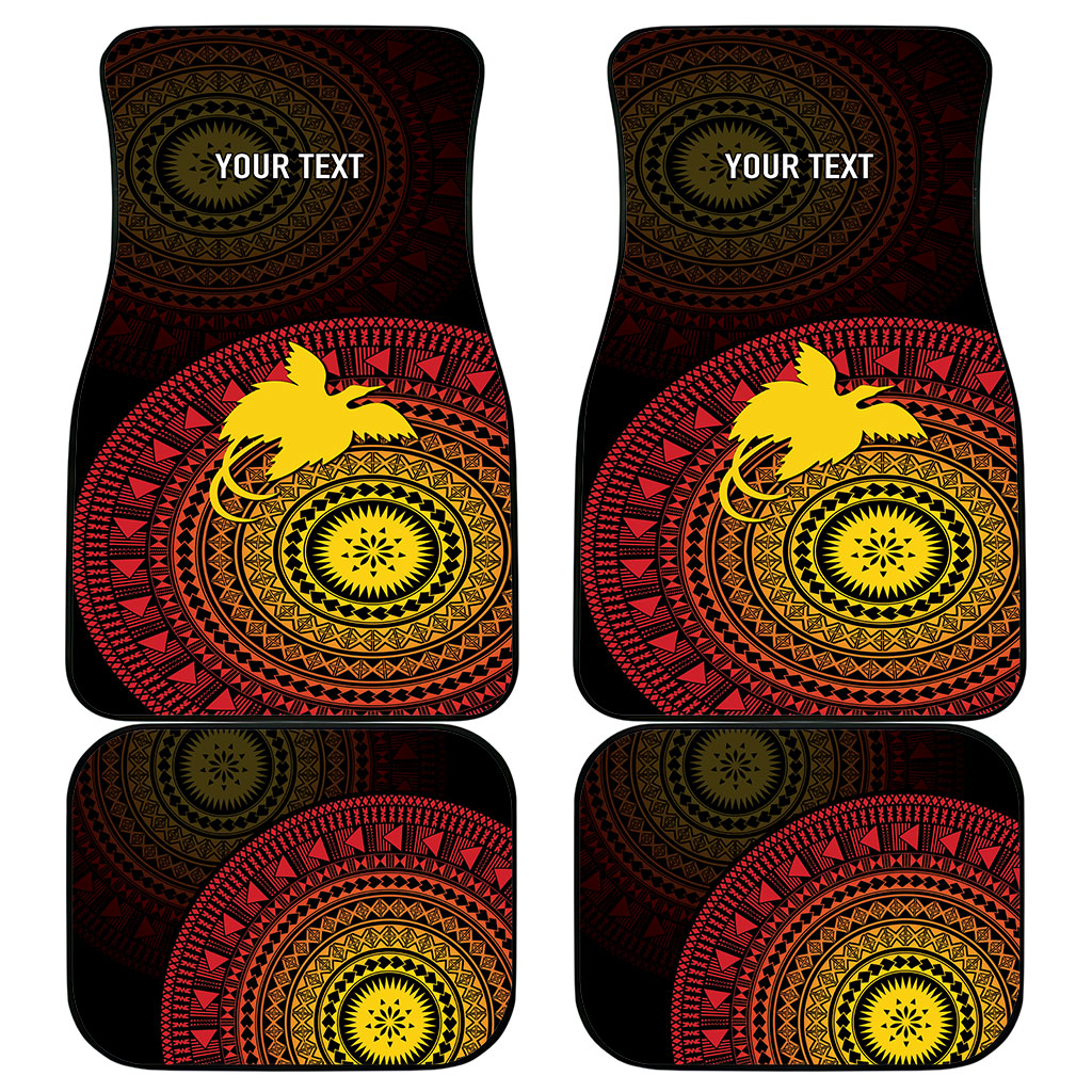 Papua New Guinea Independence Personalized Car Mats Tapa Circle