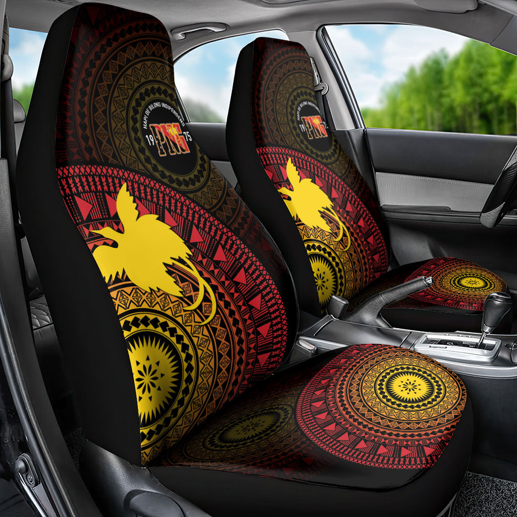 Papua New Guinea Independence Car Seat Cover Tapa Circle