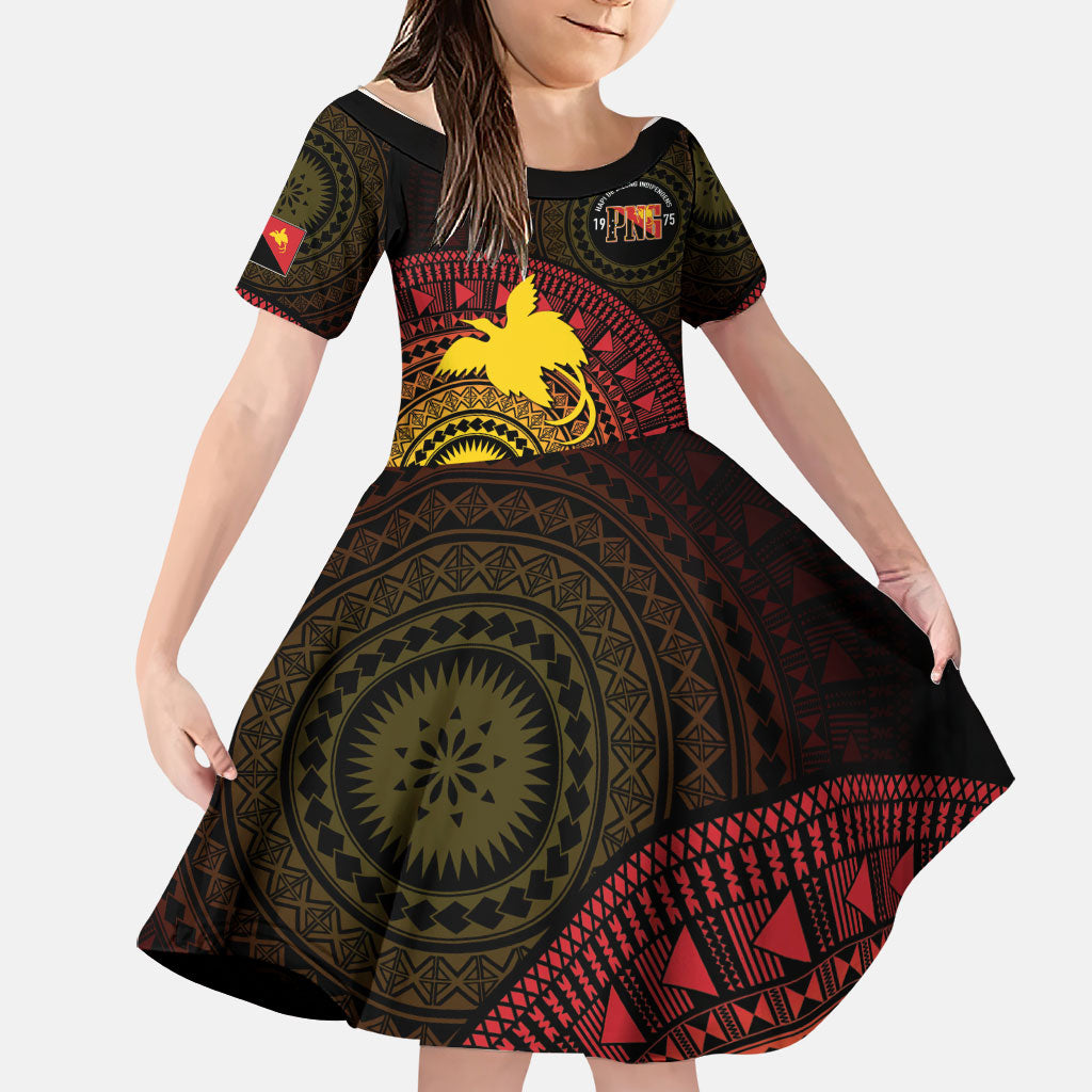 Papua New Guinea Independence Personalized Family Matching Long Sleeve Bodycon Dress and Hawaiian Shirt Tapa Circle