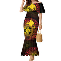 Papua New Guinea Independence Personalized Family Matching Mermaid Dress and Hawaiian Shirt Tapa Circle