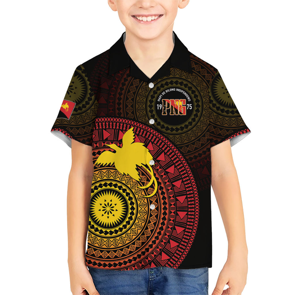 Papua New Guinea Independence Personalized Family Matching Puletasi and Hawaiian Shirt Tapa Circle