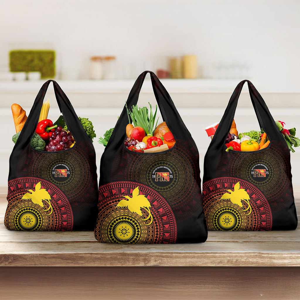 Papua New Guinea Independence Grocery Bag Tapa Circle