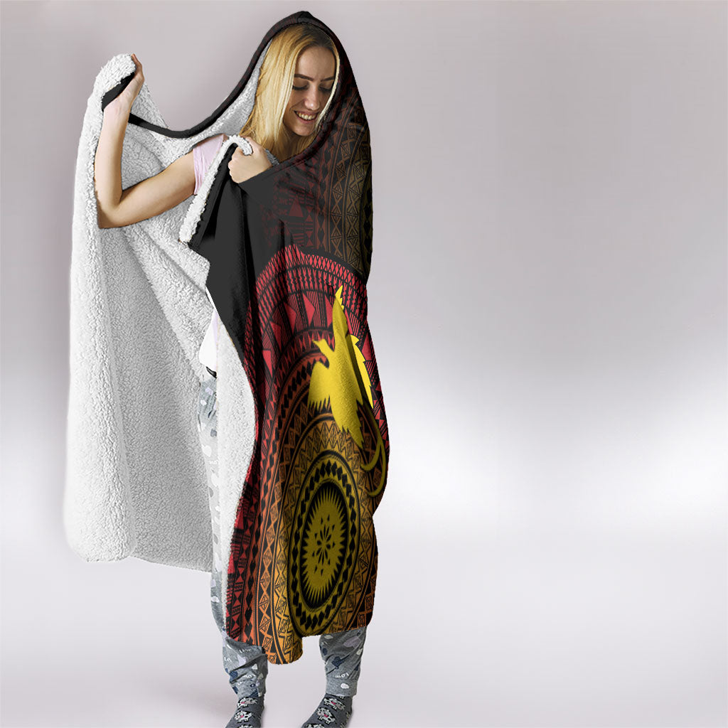 Papua New Guinea Independence Hooded Blanket Tapa Circle
