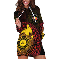 Papua New Guinea Independence Personalized Hoodie Dress Tapa Circle