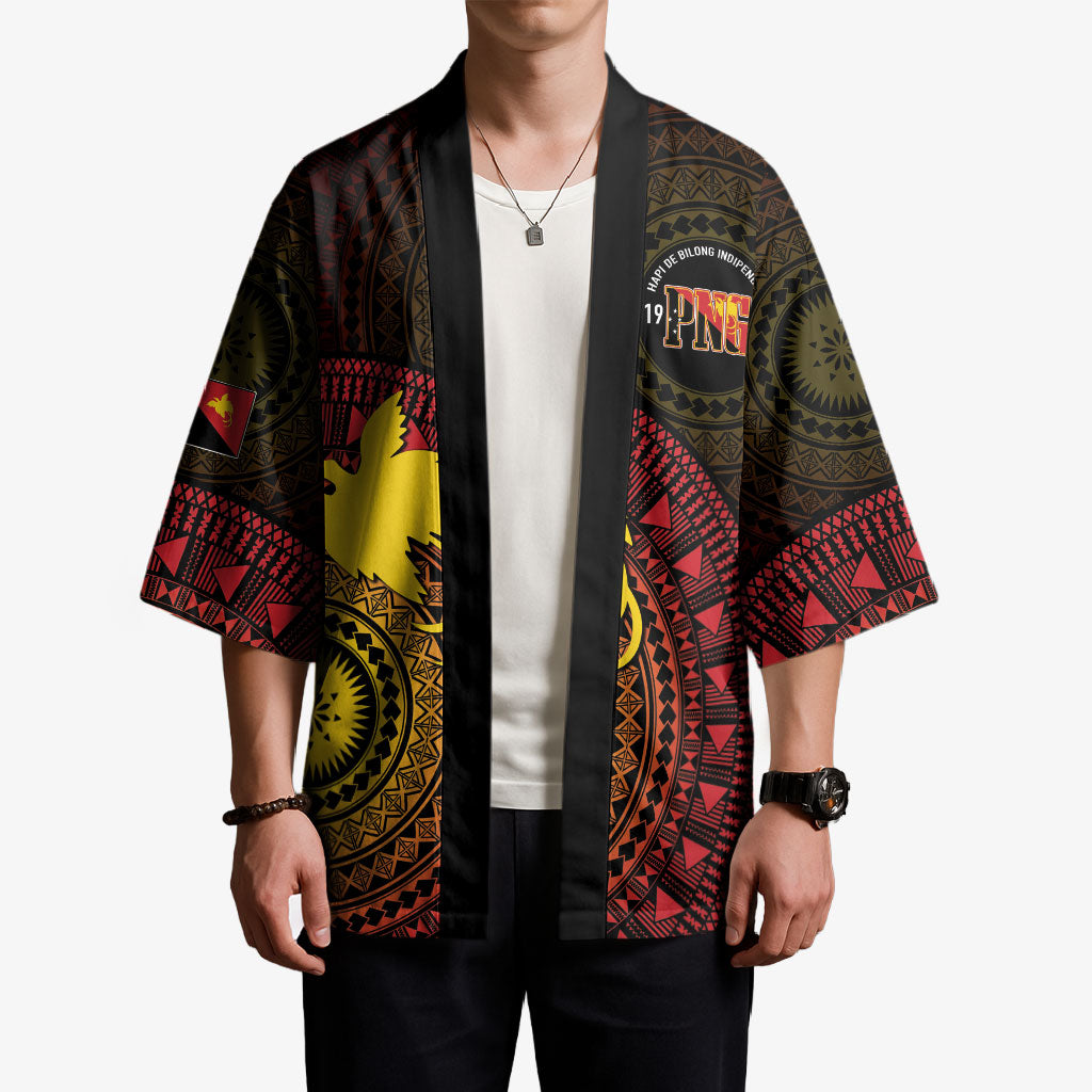 Papua New Guinea Independence Personalized Kimono Tapa Circle
