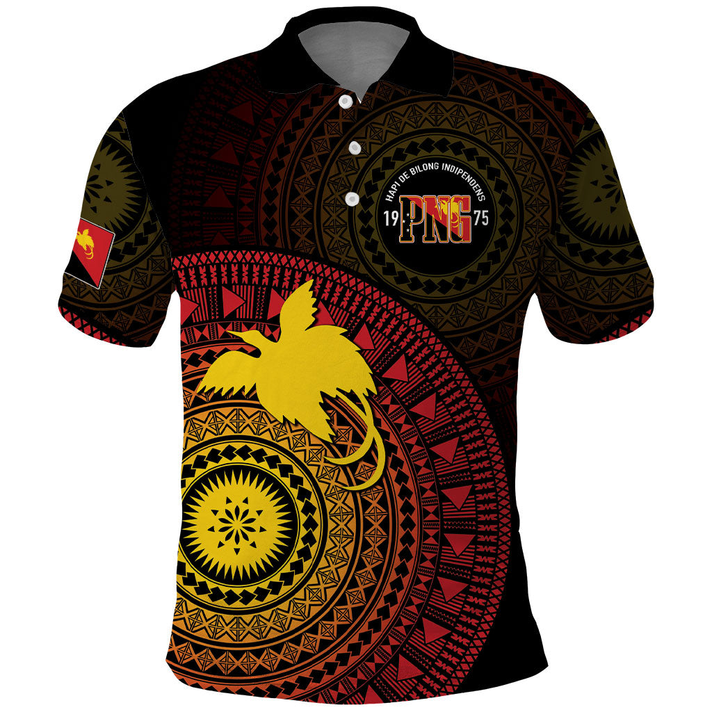 Papua New Guinea Independence Personalized Polo Shirt Tapa Circle
