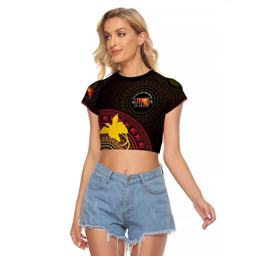 Papua New Guinea Independence Personalized Raglan Cropped T Shirt Tapa Circle