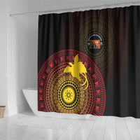 Papua New Guinea Independence Shower Curtain Tapa Circle