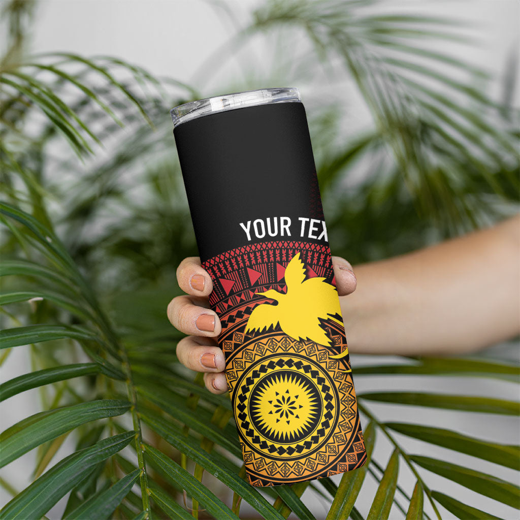 Papua New Guinea Independence Personalized Skinny Tumbler Tapa Circle