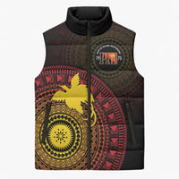 Papua New Guinea Independence Personalized Sleeveless Puffer Jacket Tapa Circle