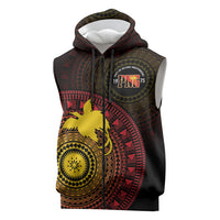 Papua New Guinea Independence Personalized Sleeveless Zip Hoodie Tapa Circle