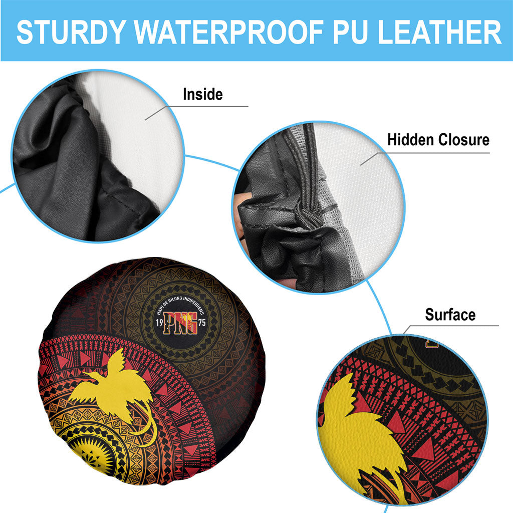 Papua New Guinea Independence Spare Tire Cover Tapa Circle