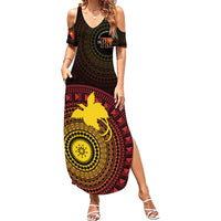 Papua New Guinea Independence Personalized Summer Maxi Dress Tapa Circle