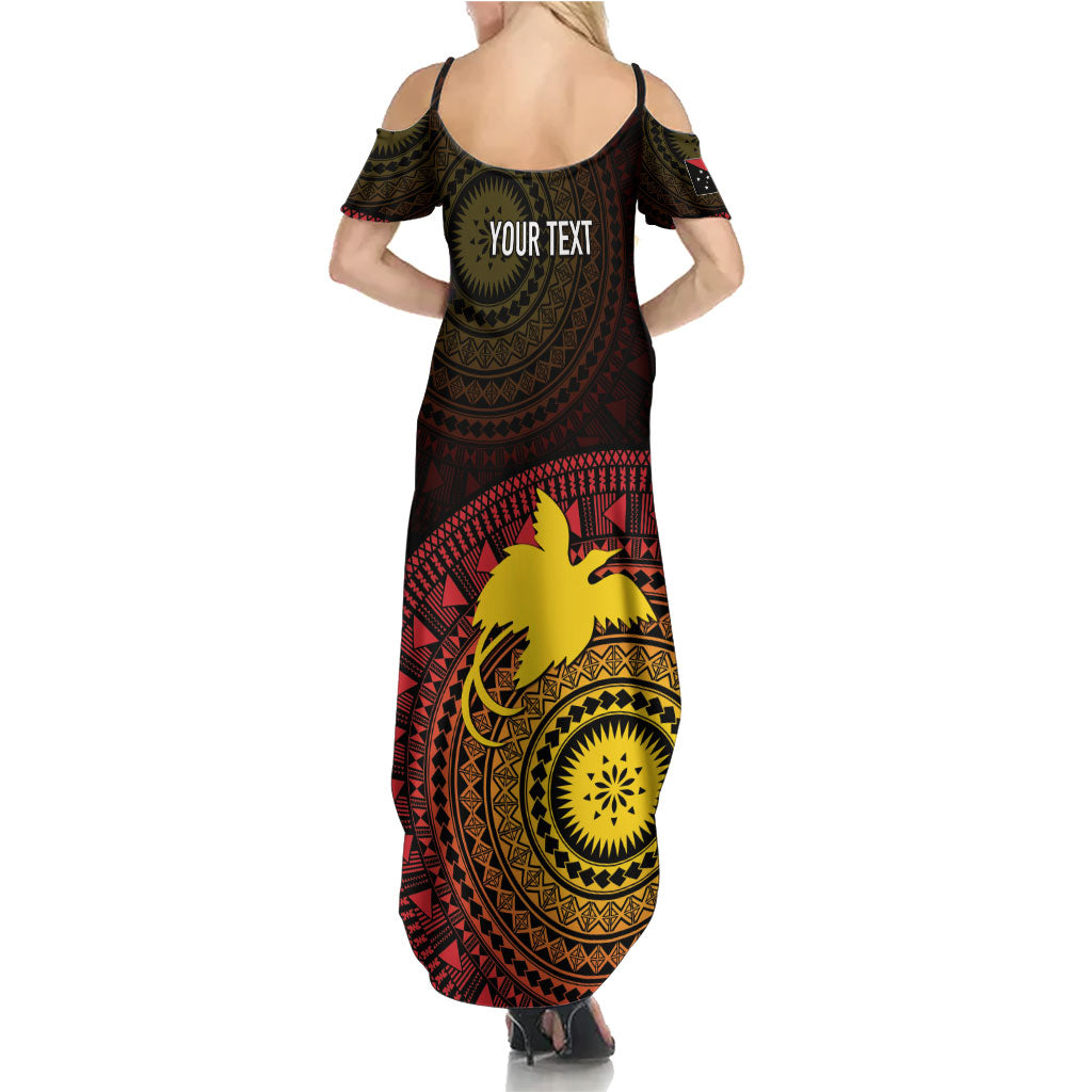 Papua New Guinea Independence Personalized Summer Maxi Dress Tapa Circle