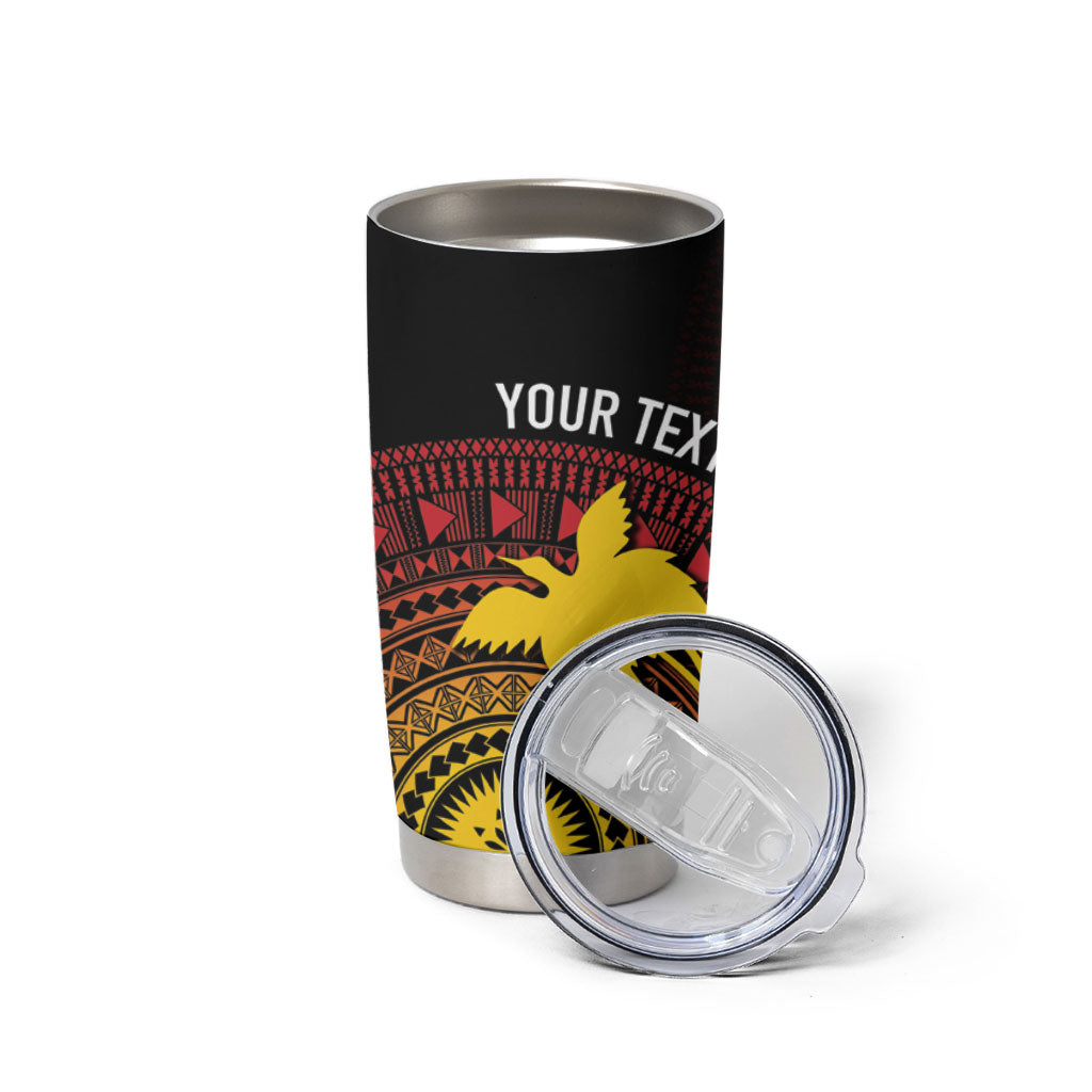 Papua New Guinea Independence Personalized Tumbler Cup Tapa Circle