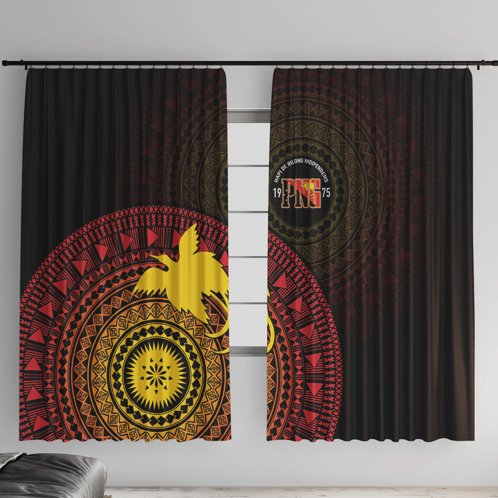 Papua New Guinea Independence Window Curtain Tapa Circle