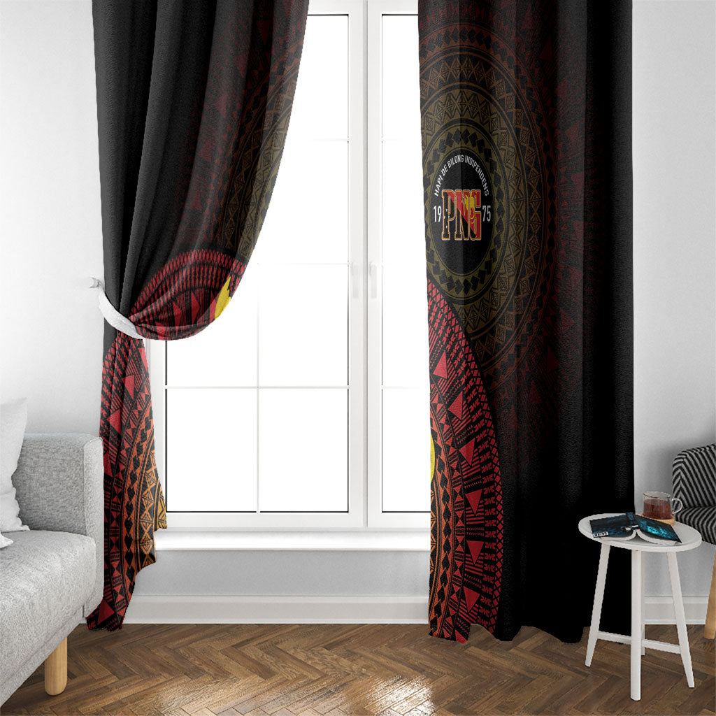 Papua New Guinea Independence Window Curtain Tapa Circle