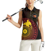 Papua New Guinea Independence Personalized Women Sleeveless Polo Shirt Tapa Circle