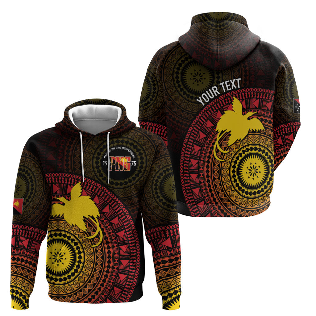 Papua New Guinea Independence Personalized Zip Hoodie Tapa Circle