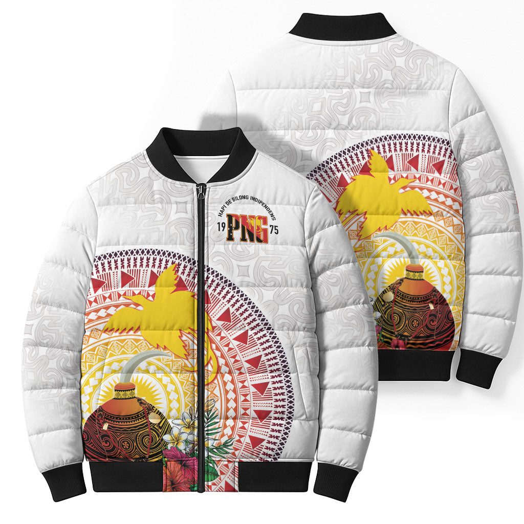 Hapi De Bilong Indipendens Papua New Guinea Bomber Puffer Jacket PNG Lime Pot